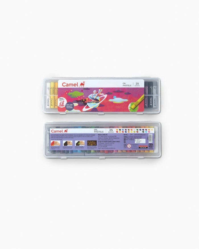 Camel oil pastels 25 shades Plastic Box Packing Mrp 120