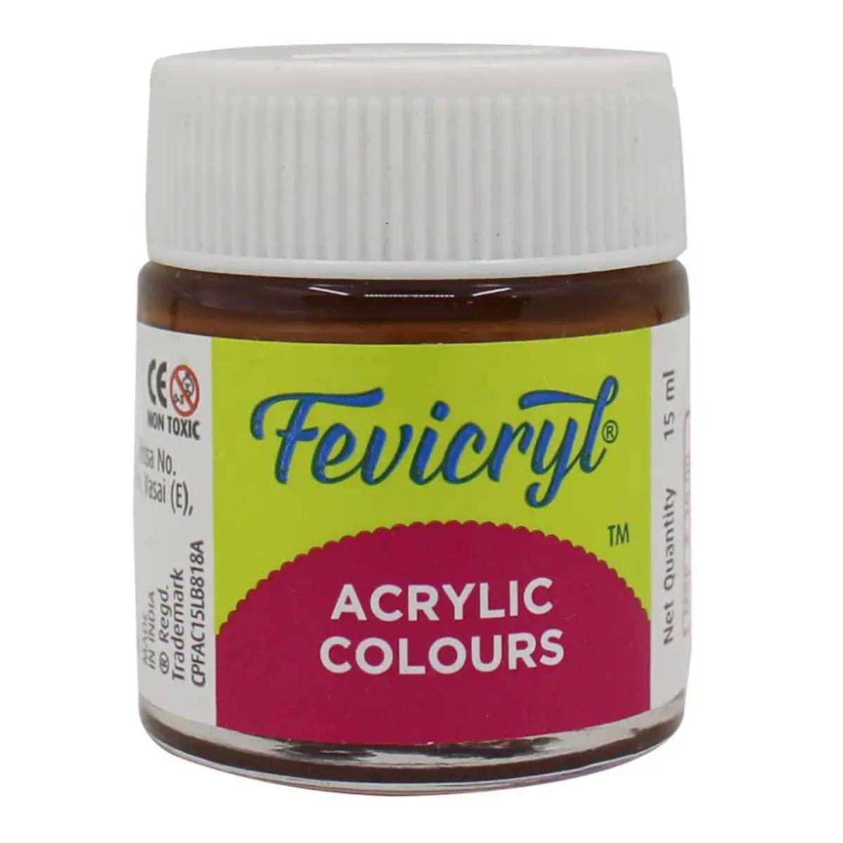 Fevicryl Acrylic Colours 01 Burnt Siena 15 ML Mrp25