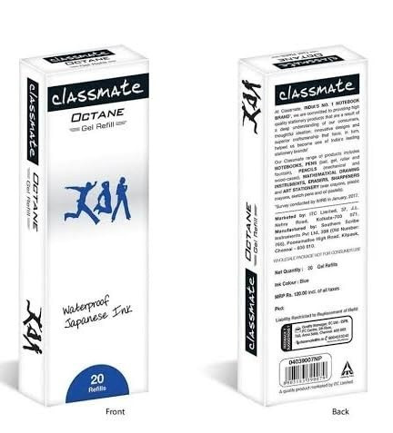 Classmate Octane Gel Pen Blue Refills Pack of 20
