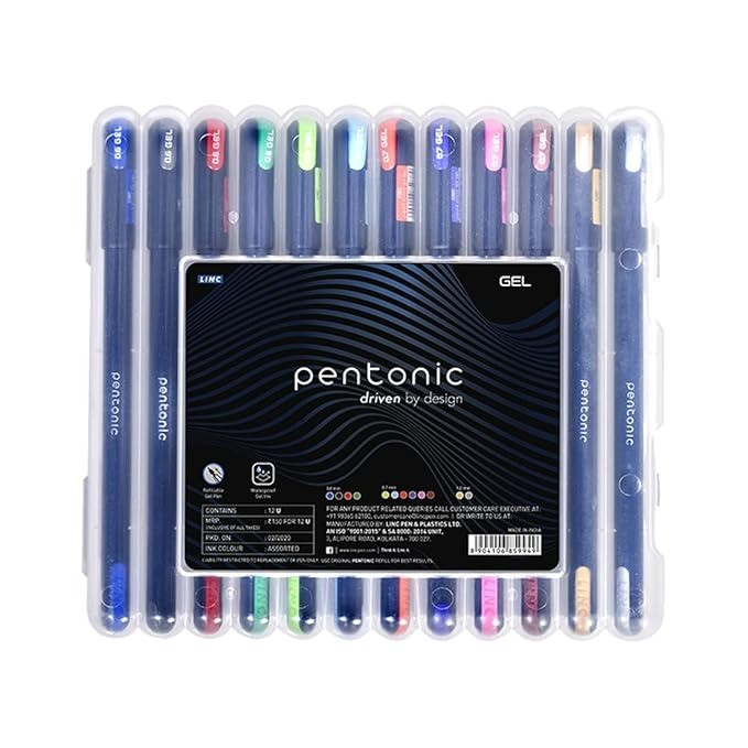 Linc Pentonic Assorted Colour Ball Pen Pack of 12