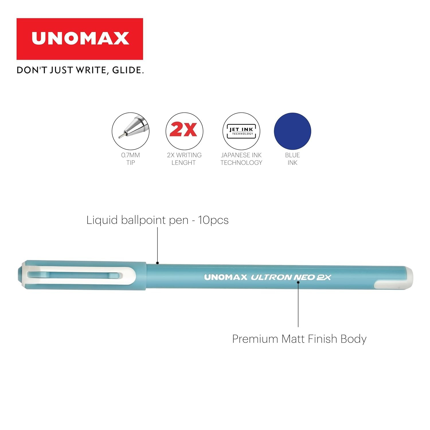 Unomax Neo 2x Ball Pen Blue