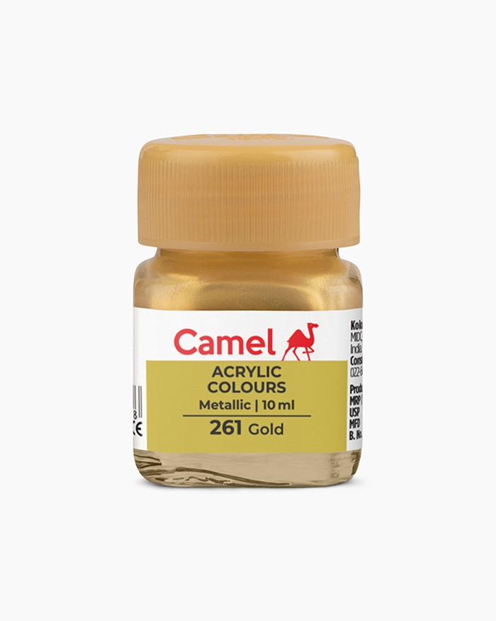 Camel Acrylic Colours 261 Metallic Gold in 10 ml
