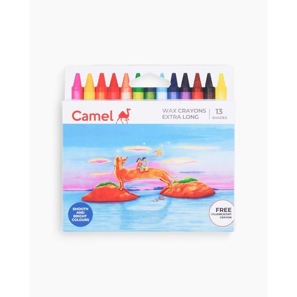 Camlin Wax Crayon Extra Long 13 Shades