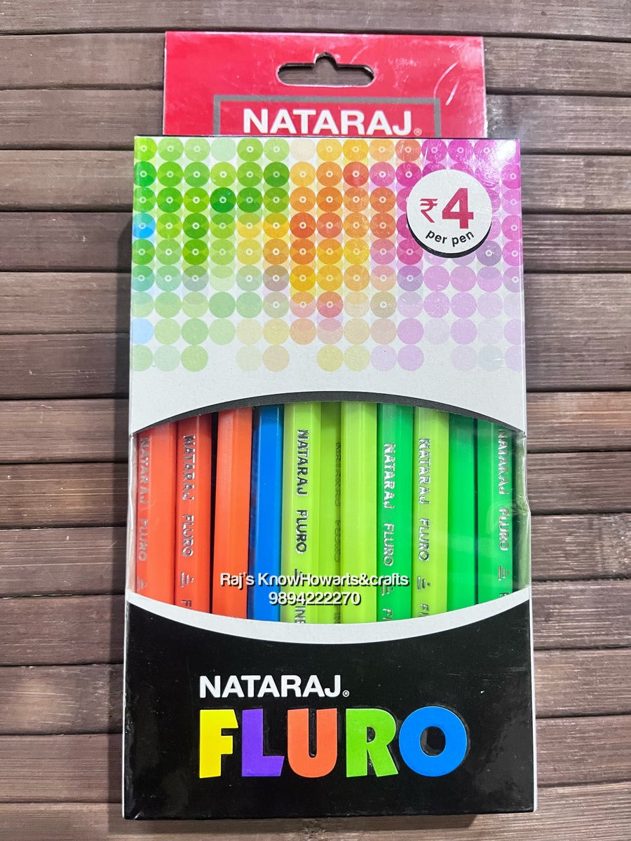 Nataraj Fluro Ball Pen Blue Pack Of 20