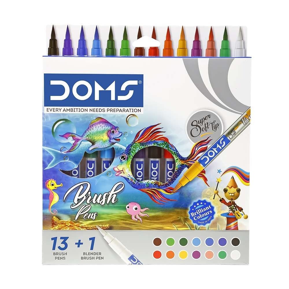 Doms Brush Pen 12+1+1 Shades